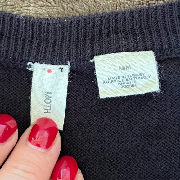 Moth White Geometric Print All Day Wear T-Shirt size M - Picture 8 of 12